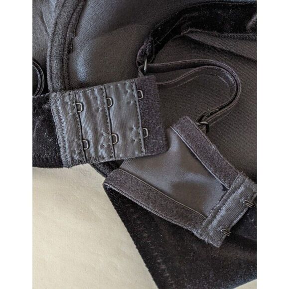 Roselle La Vie en Rose Bra Black Velour Underwired 38D - Picture 3 of 7